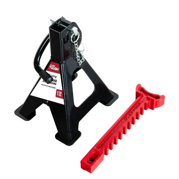 Hyper Tough T42001C 2 Ton Steel Jack Stands, Black, 1 Pair new distressed box - Picture 3 of 3